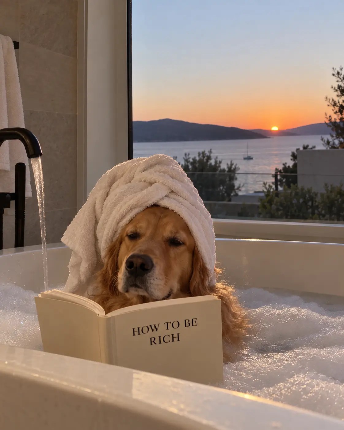 Dog in the bath